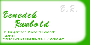 benedek rumbold business card